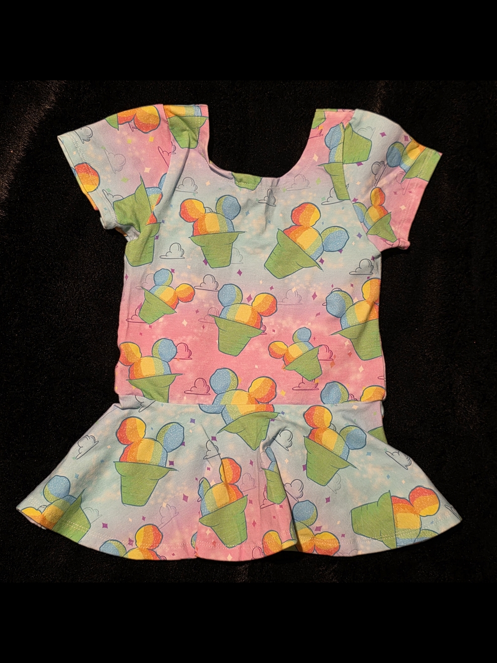 Raising Wilds Mickey Snowcone Peplum Top